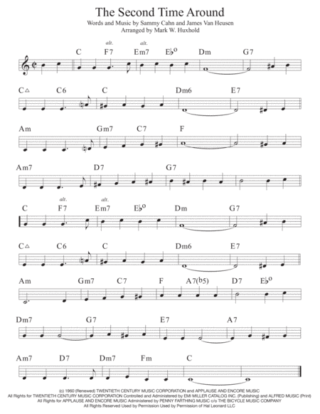 The Second Time Around  from HIGH TIME (arr. Mark W. Huxhold)