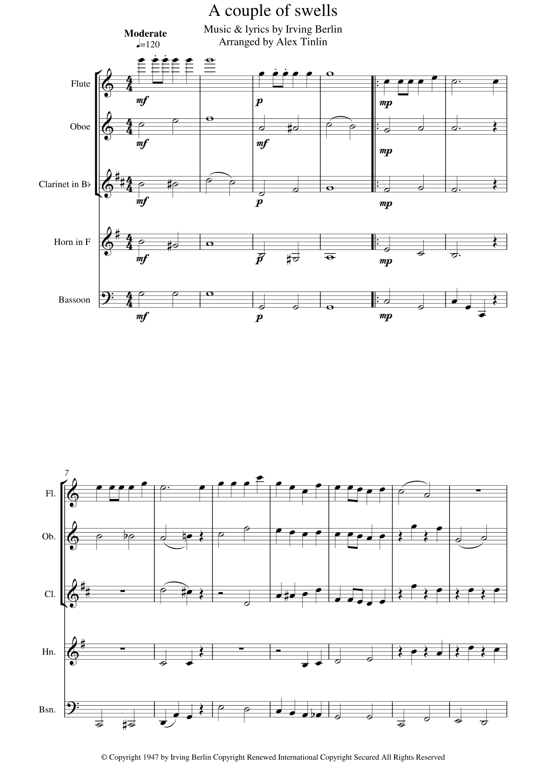 A Couple Of Swells (arr. Alex Tinlin)
