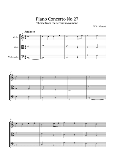 Piano Concerto No.27 (arr. André Nusa)