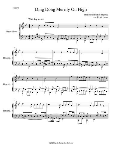 Ding Dong Merrily On High (arr. Keith James)