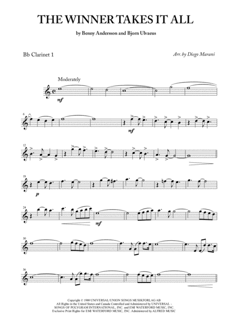 The Winner Takes It All (arr. Diego Marani)