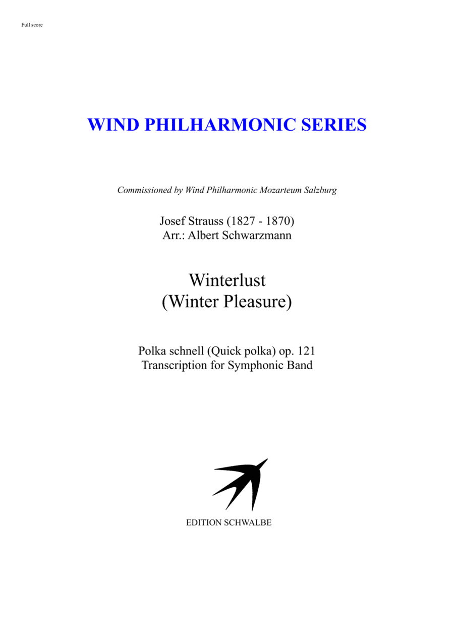 Winterlust (Winter Pleasure), quick polka by Josef Strauss (arr. Albert Schwarzmann)