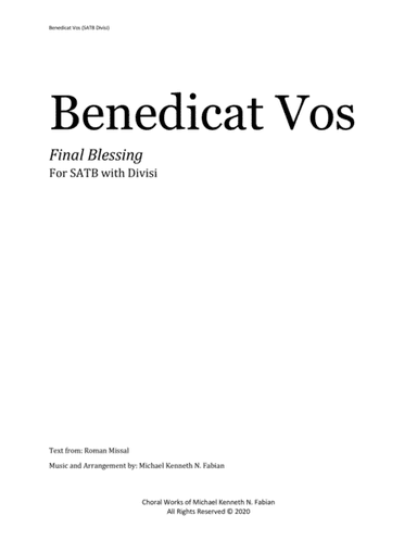 Benedicat Vos SATB