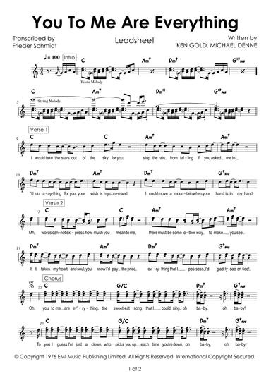 You To Me Are Everything (arr. Frieder Schmidt)