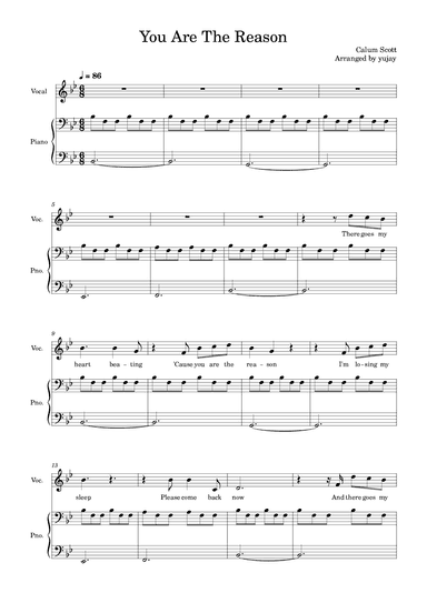 You Are The Reason (arr. yujay)