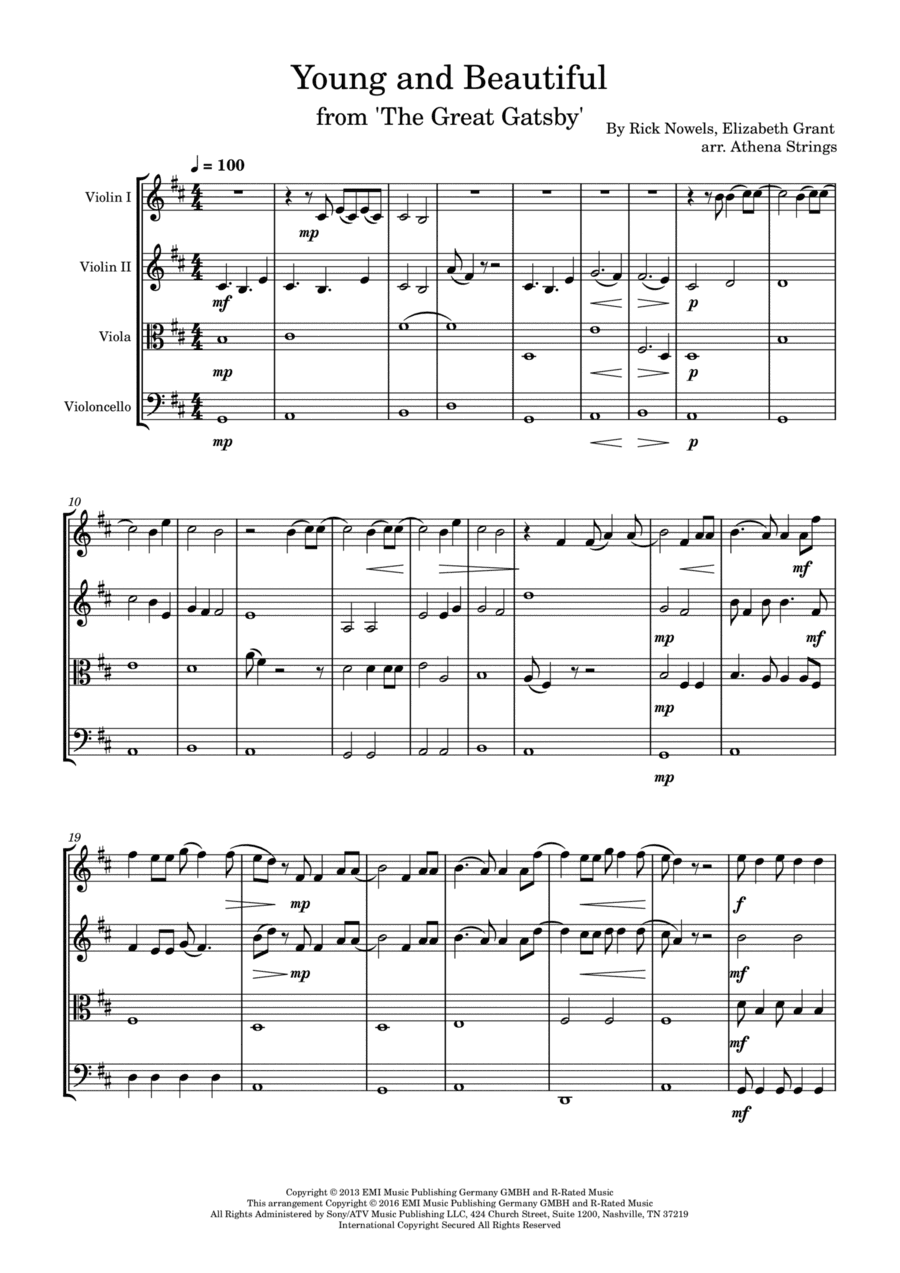Young And Beautiful (arr. Athena Strings)