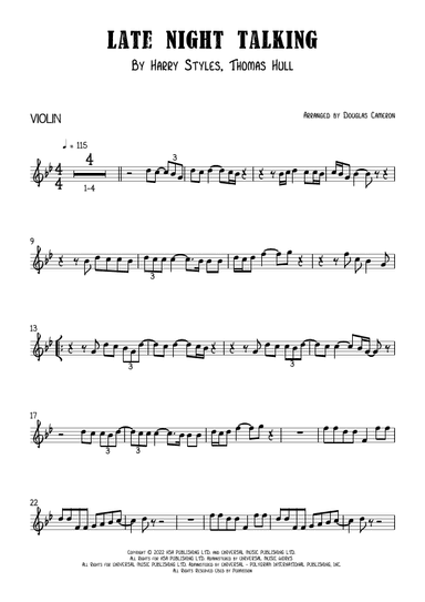 Late Night Talking (arr. Douglas Cameron)