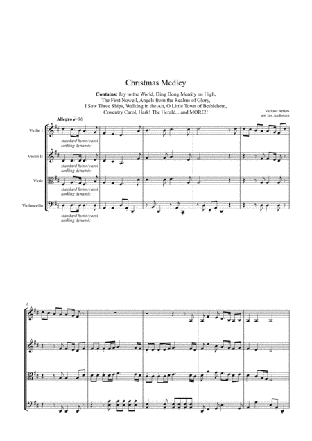 Christmas Medley (string quartet) (arr. Ian Anderson)