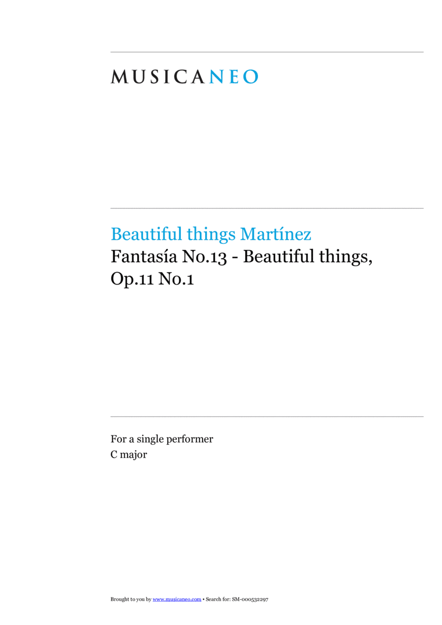 Fantasía No.13-Beautiful things Op.11 No.1