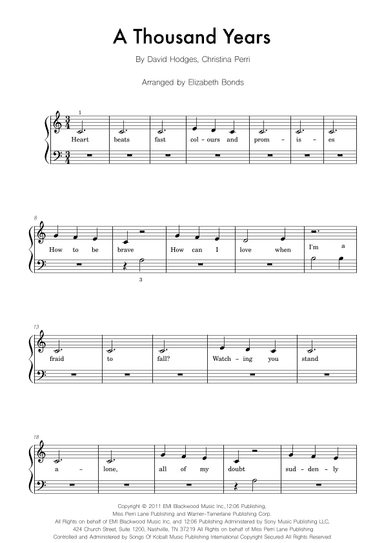 A Thousand Years (arr. Elizabeth Bonds)