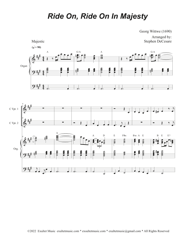 Ride On, Ride On In Majesty (Duet for C-Trumpet) (arr. Stephen DeCesare)