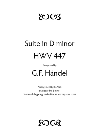Suite in D minor, HWV 447 (arr. Bert Alink)
