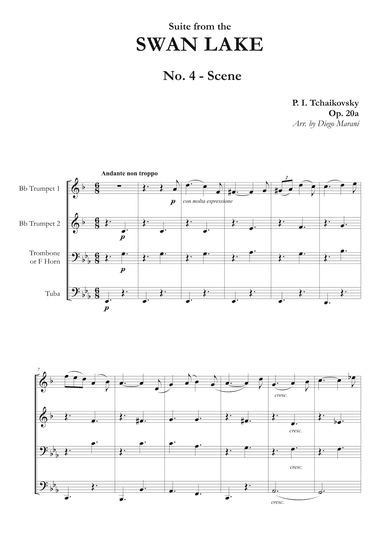 "Scene No. 2" from Swan Lake Suite for Brass Quartet (arr. Diego Marani)