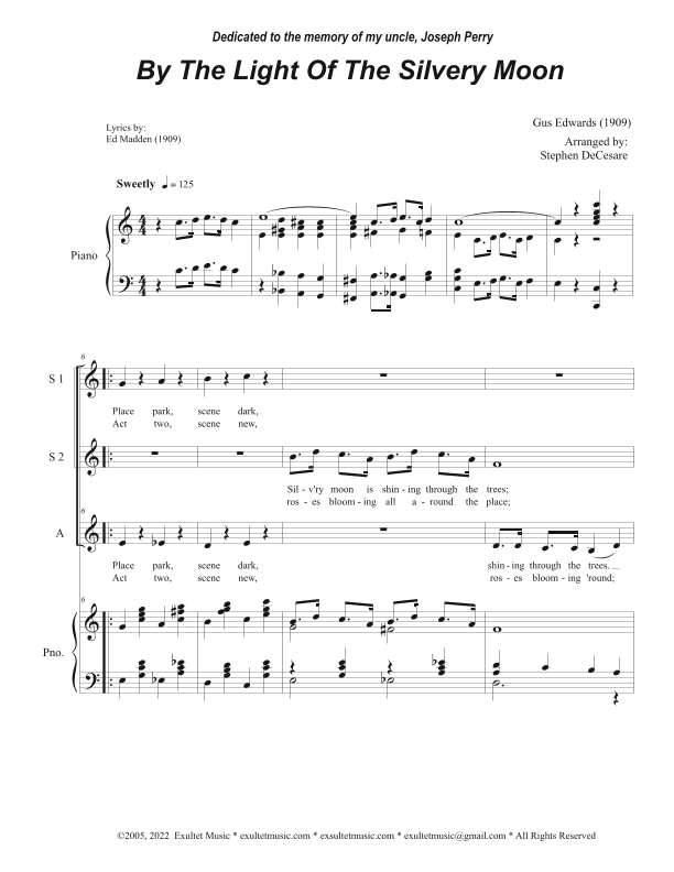 By The Light Of The Silvery Moon (SSA) (arr. Stephen DeCesare)