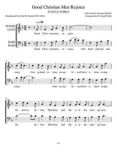 Good Christian Men Rejoice (Men's Choir) (arr. Joseph Pugh)