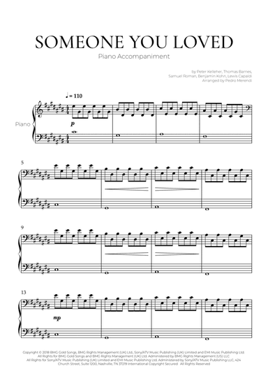Someone You Loved (arr. Pedro Merendi)