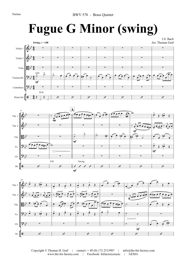 Fugue G Minor - (the 'little') - BWV 578 - Swing - String Orchestra (arr. Thomas Graf)