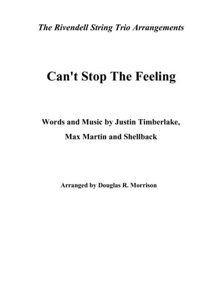Can't Stop The Feeling  from TROLLS (arr. Douglas R. Morrison)