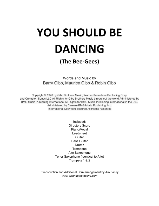 You Should Be Dancing (arr. Jim Farley)