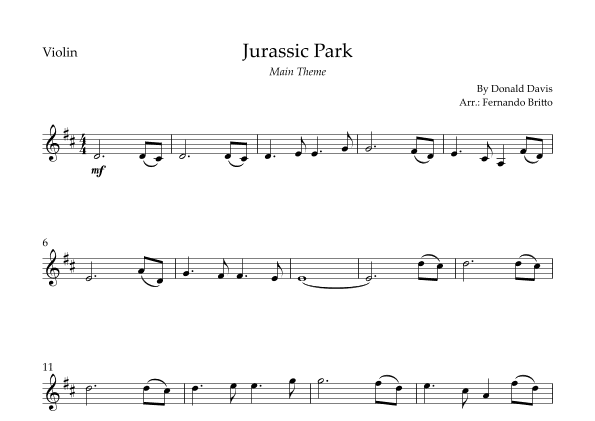 Jurassic Park Iii (arr. Fernando Britto)