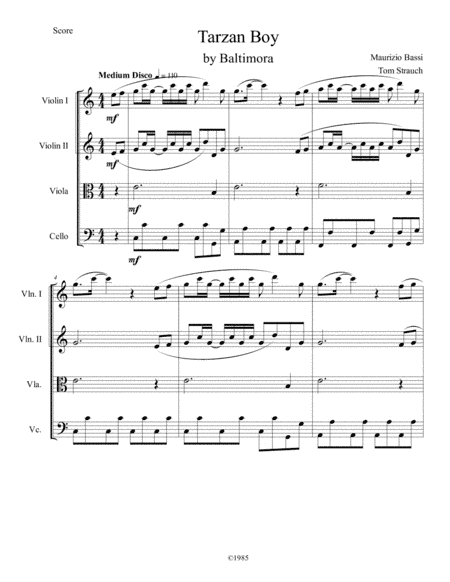 Tarzan Boy (arr. Thomas Strauch)
