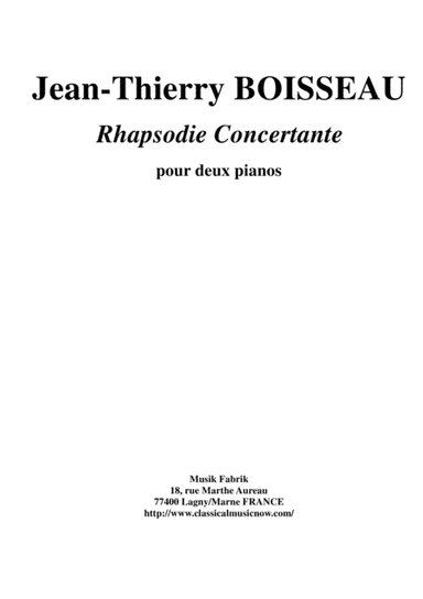 Jean-Thierry Boisseau: Rhapsodie Concertante for two pianos