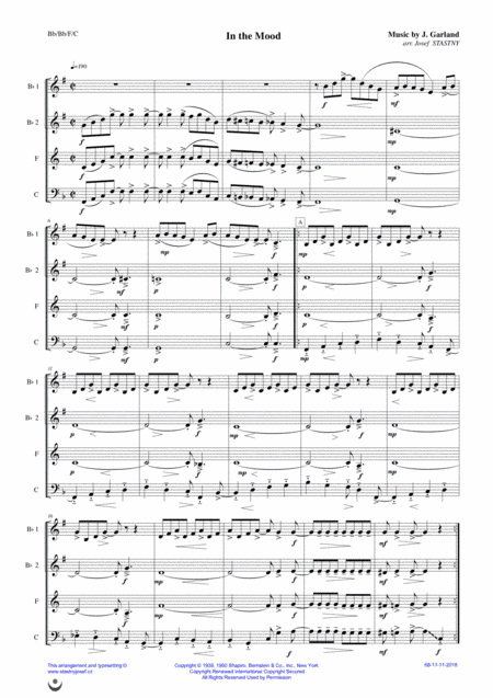 In The Mood (arr. Josef STASTNY)