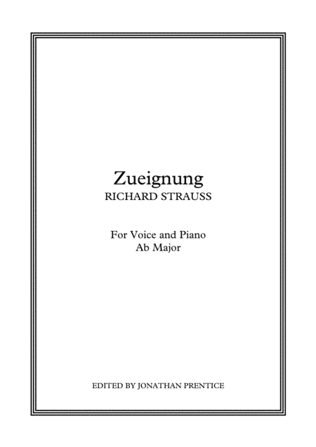 Zueignung (Ab Major) (arr. Jonathan Prentice)