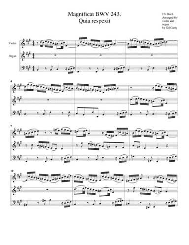 Quia respexit from Magnificat, BWV 243 (arrangement for violin and organ or harpsichord) (arr. Gil Garty)