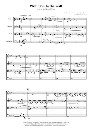 Writing's On The Wall from the film SPECTRE (arr. Robert Newth)