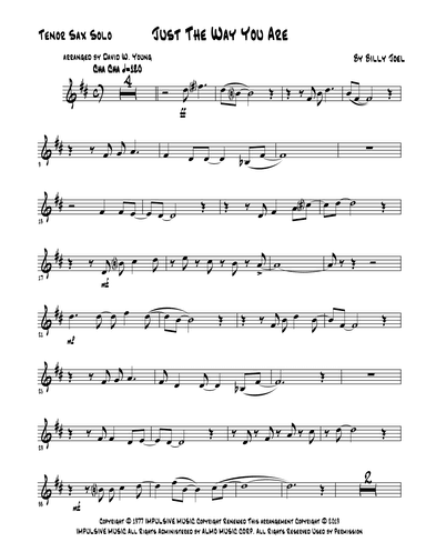 Just The Way You Are (arr. David W. Young)