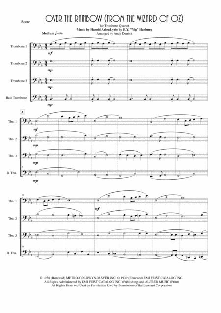 Over The Rainbow (from The Wizard Of Oz) (arr. Andy Derrick)