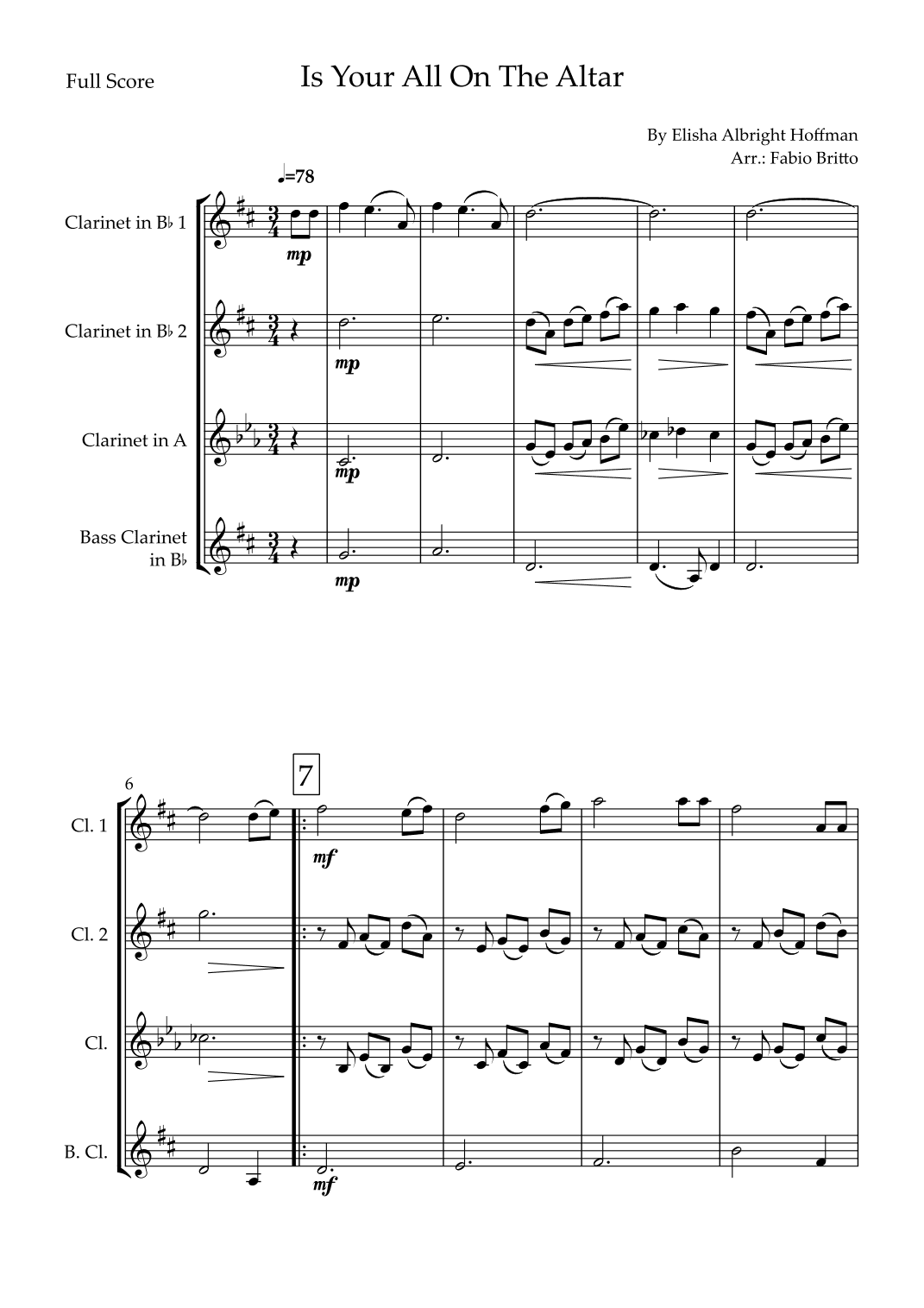 Is Your All On The Altar? (arr. Fabio Britto)
