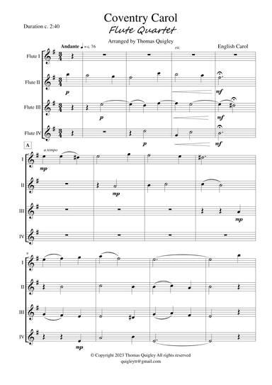 Coventry Carol (arr. Thomas Quigley)