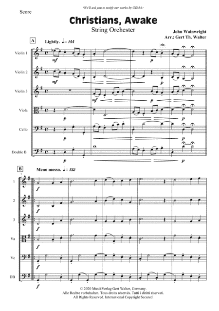 Christians, Awake, Salute The Happy Morn (arr. Gert Th. Walter)