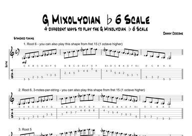 G Mixolydian b6 Scale (4 Ways to Play)