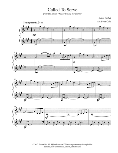 Called To Serve (arr. Benjamin Cole)