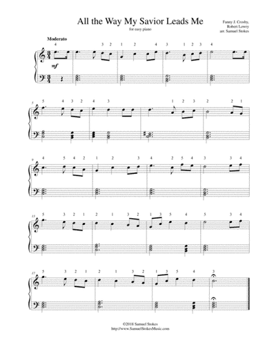 All The Way My Savior Leads Me - for easy piano (arr. Samuel Stokes)