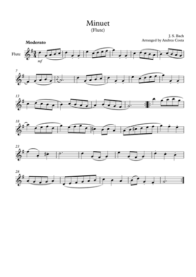 Minuet in G (arr. Andrea Costa)
