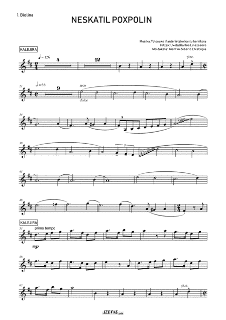 NESKATIL POXPOLIN (Parts) (arr. Juantxo Zeberio Etxetxipia)