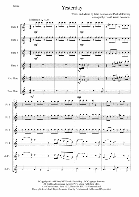 Yesterday (arr. David Warin Solomons)