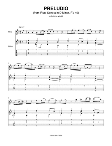 Preludio (from Flute Sonata in D Minor, RV 49) (arr. Mark Phillips)