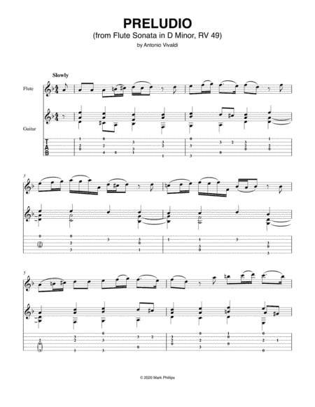 Preludio (from Flute Sonata in D Minor, RV 49) (arr. Mark Phillips)