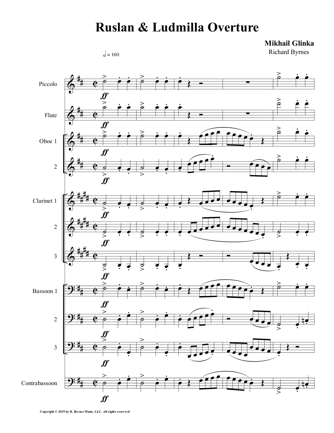 Ruslan & Ludmilla Overture (Woodwind Choir) (arr. Richard Byrnes)