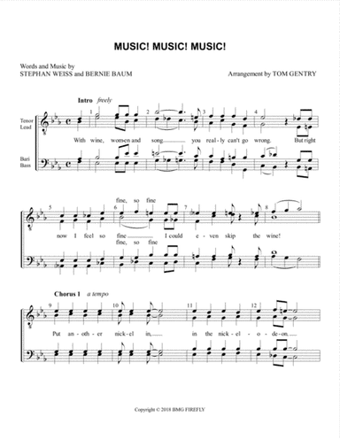 Music, Music, Music (arr. Tom Gentry)