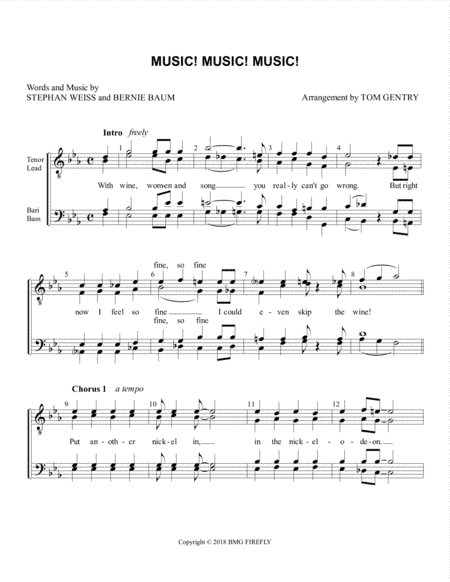 Music, Music, Music (arr. Tom Gentry)