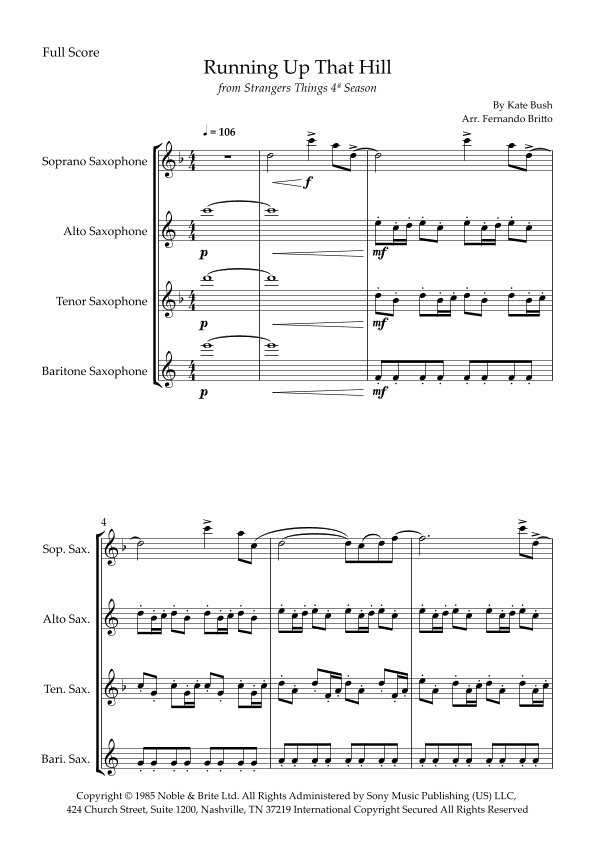 Running Up That Hill (arr. Fernando Britto)