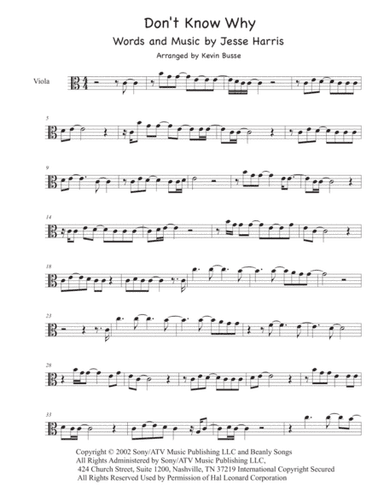 Don't Know Why (arr. Kevin Busse)