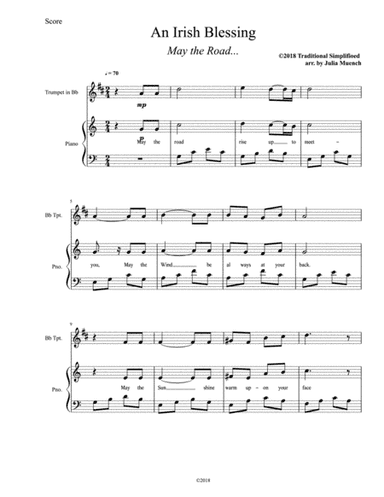 An Irish Blessing in C for Bb Trumpet