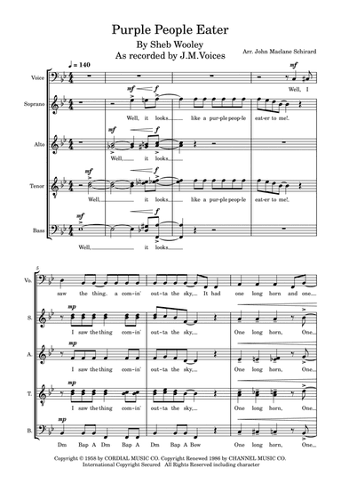 Purple People Eater(tm) (arr. John Maclane Schirard)